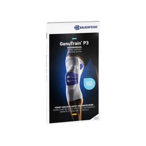 Genutrain Kniebandage P3 links Größe 4 schwarz · 1 St · PZN 07552228