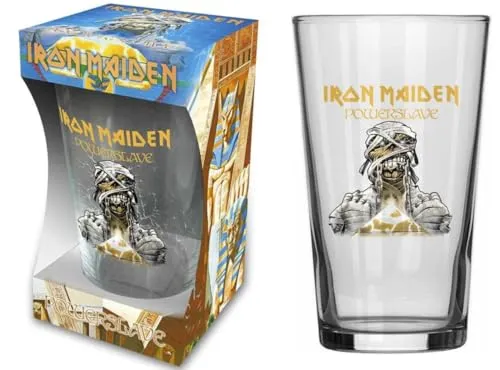 razamataz IRON MAIDEN BIERGLAS BEER GLASS WORLD SLAVERY TOUR PINT 570 ml