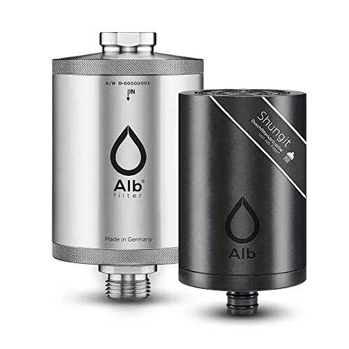 Alb Filter Duschfilter Shungit - Wasserfilter mit Shungit-Kohle für gesunde Haut, bakterizide Eigenschaften und einfache Handhabung, ideal für die tägliche Körperpflege.