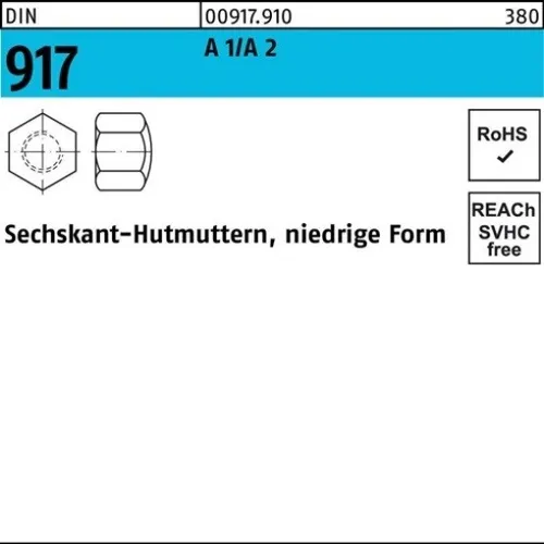 50er PACK(Stk) 000917920000040000 Sechskanthutmutter DIN 917 niedrige Form M 4