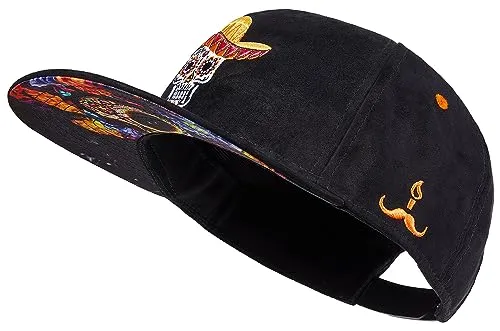 Cadency Snapback Cap Herren - Mexican Skull - Baseball Kappe in Premium Qualität, langlebig und mit individuell verstellbarem Verschluss für optimalen Tragekomfort. Ideal für Kopfumfang 56-62 cm, perfekt als Geschenk.