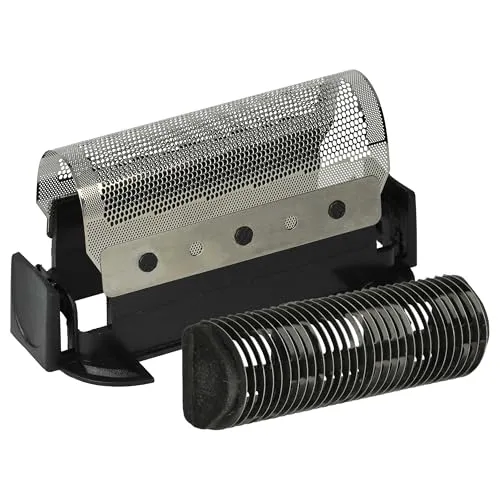 vhbw Kombi-Pack 2x Scherteil kompatibel mit Braun Micron 808, Plus, S, SL Elektrorasierer, Folie + Messerblock, schwarz/silber