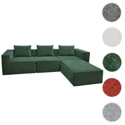 L-Sofa HWC-O54, modulare Lounge-Couch mit Ottomane von Mendler