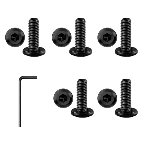 Stück M6 x 16 Schrauben, Linsenkopfschrauben Innensechskant, Halbrundkopfschrauben Edelstahl, A2 Schrauben Schwarz mit Innensechskantschlussel 30