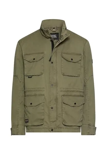 camel active Outdoorjacke in deep olive - Robuste Outdoorjacke aus 98% Baumwolle, ideal für Abenteuer in der Natur. Pflegeleicht und bequem für jeden Tag.