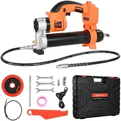 VEVOR Akku-Fettpresse - Einhandfettpresse mit LED & 90 cm Schlauch - Schmiermittel: Automatische Fettpresse für schnelles und einfaches Schmieren mit variabler Geschwindigkeit und hohem Druck – ideal für Fahrzeuge und Maschinen.
