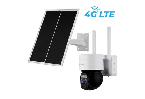 LUVISION Überwachungskamera LV-G-2043 - 4G LTE PTZ Solar Akku - Überwachungskamera für den Außenbereich mit 12x optischem Zoom, Sirene und Gegensprechfunktion - ideal für effektive Sicherheitstechnik.