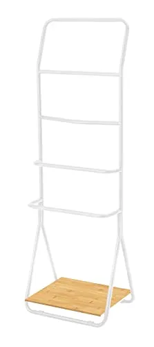 WENKO Handtuchhalter Verona Weiß, Handtuchständer und Kleiderständer, kann vor den Heizkörper gestellt Werden, lackierter Stahl, 51 x 156,5 x 40 cm