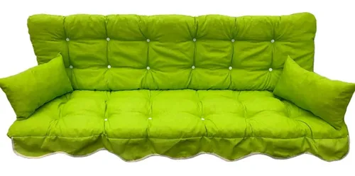 Kühnemuth Auflagekissen Set für Hollywoodschaukeln - Hochwertige Sitzkissen (180x50 cm) für 3-4 Sitzer Hollywoodschaukeln, gefertigt in Deutschland. Genießen Sie mehr Komfort und Stil im Garten mit gesteppten Polstern und zusätzlichen Kissen!