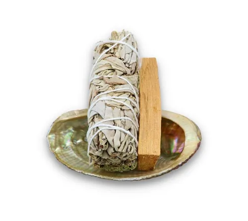 LAVISA Räucherkegel Weißer Salbei Premium, Abalone Muschel, Palo Santo, Salbei Räucher Smudge Abalone White Sage