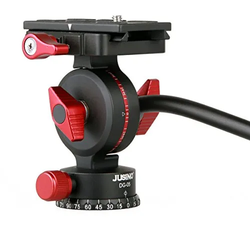 JUSINO kompakter Video-Stativkopf mit hydraulischer Dämpfung und Schnellwechselplatte DG-05