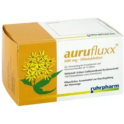 aurufluxx Filmtabletten - 100 St - Entwässernde Medikamente, pflanzliches Arzneimittel zur Durchspülung der Harnwege, ideal bei entzündlichen Erkrankungen und zur Vorbeugung von Harnsteinen.