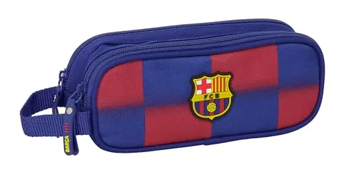 safta FC Barcelona 1. Team 25/26, Doppelmäppchen für Kinder, ideal für Kinder im Schulalter, bequem und vielseitig, Qualität und Widerstandsfähigkeit, 21 x 6 x 8 cm, blau/Granate, M, Casual