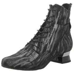 Simen Schnürstiefelette Schwarz/Silber 38 EU - Elegante Schnürstiefelette aus echtem Leder, warm gefüttert und mit verstellbarem Schaft für optimalen Tragekomfort. Ideal für stilvolle Auftritte!