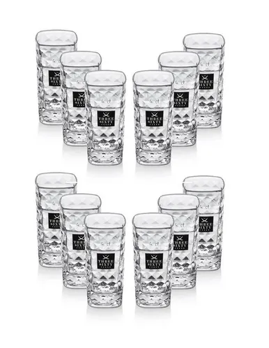 Mixcompany Glas Three Sixty Vodka Shotgläser Set - 12 Stück - Elegantes Set von 12 Shotgläsern, perfekt für Partys und besondere Anlässe, ideal für Vodka und andere Getränke.