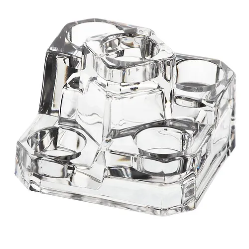 Teelichthalter 5 Teelichter Massiv Glas Bleikristal Hammer Design Kerze