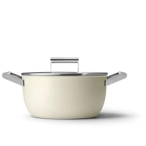 Smeg Antihaft-Auflauf CKFC2411CRM – 24 cm mit Deckel