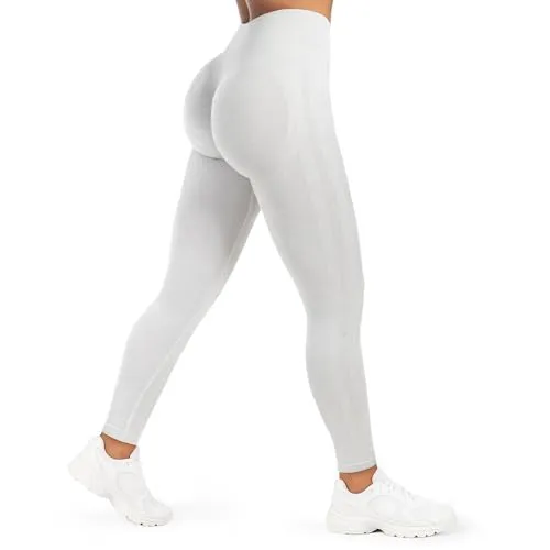 Smilodox Leggings Yune, Scrunch & Batik Optik mit Seamless Naht und Kontur, Fitness Hose elastisch, Blickdicht, komfortabel & stylisch, Gym Yoga Pilates grau M