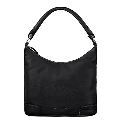 STILORD Tessa Handtasche Damen Leder Groß Shopper Ledertasche Hobo Tasche Elegante Vintage Schultertasche Tote Bag aus Echtem Leder Farbe:schwarz
