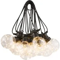 Globo Lighting LED Lichterkette Kunststoff schwarz, 10x LED - Weihnachtsbeleuchtung mit IP44 Schutz, ideal für den Außenbereich. 10 warmweiße LEDs zaubern eine festliche Atmosphäre in Garten und Balkon.