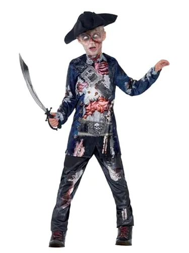 Smiffys Kostüm Pirat Deluxe - Kostüm für Kinder, inklusive Oberteil, Hose und Hut. Perfekt für Karneval und Themenpartys, aus leichtem Material für hohen Tragekomfort.