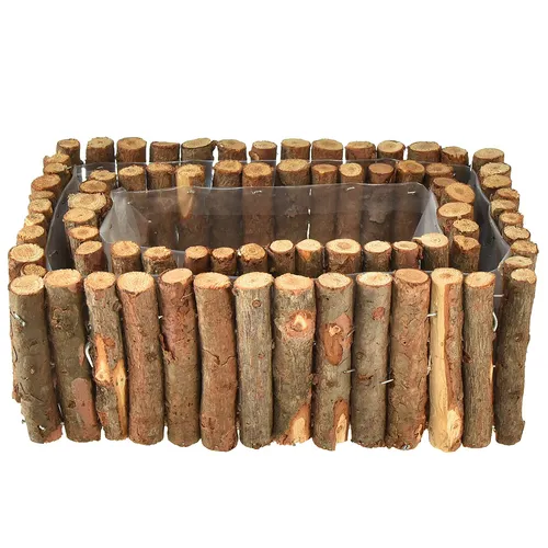 Kräuterkasten Set aus Birkenholz - Blumentöpfe in Natur-Rindenoptik, ideal für Balkon & Küche, perfekt zur stilvollen Aufbewahrung frischer Kräuter.