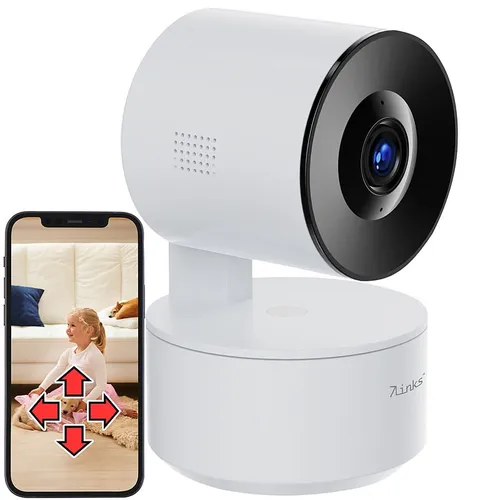 7links Rundumsicht Kamera 2K mit WLAN und Pan-Tilt-Funktion