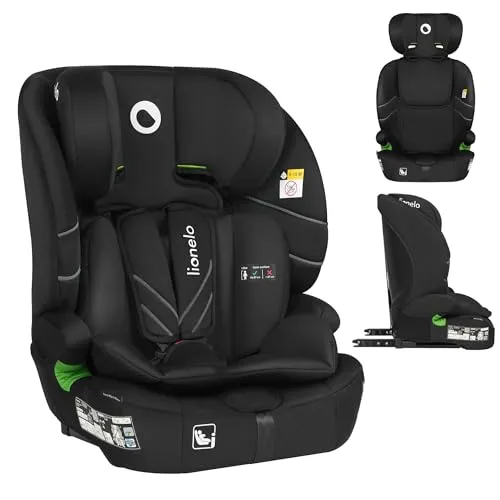 Lionelo LEVI FIX I-SIZE Kindersitz - Kinderautositz für Gruppen 1-3, bietet höchste Sicherheit mit ISOFIX, Top Tether und Memory Foam Kopfstütze. Ideal für Kinder von 76-150 cm, ergonomisch und komfortabel.