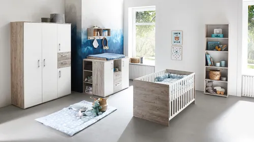 Arthur Berndt Babyzimmer Set, Eiche & Weiß