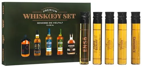 Whisky Tasting Box | 5× 0,05l | Miniaturen aus Japan, Schottland & Irland | Internationales Whisky Geschenkset | Ideal zum Verkosten & Verschenken