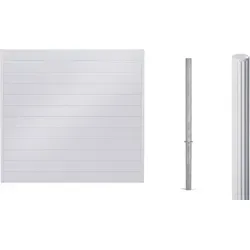 Zaun Set ALBERTS Palitio zum Einbetonieren 15 cm Profilhöhe 2 m x 180 cm - Robustes Zaun Set in Weißalu für eine stilvolle Einfriedung. Ideal zum Einbetonieren, sorgt für Sicherheit und eine ansprechende Optik im Garten.