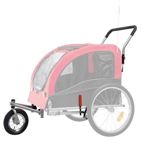 Nobby 62399 Jogger-Umbausatz für Anhänger 62397 - Fahrradanhänger, verwandelt Ihren Anhänger in einen praktischen Jogger mit Vorderrad, Handlauf und Bremse für mehr Flexibilität beim Sport.