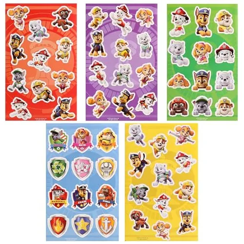 Paw Patol Sticker SET, Sticker für Kinder, bunte, 5 BLÄTTER (Paw Patrol)