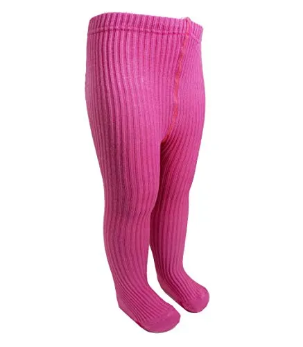 Weri Spezials Baby und Kinder Strumpfhose 100% Baumwolle für Mädchen und Jungen 2:2 Rippe, noch mehr Natur auf der Haut. (110-116, Dunkelrosa)