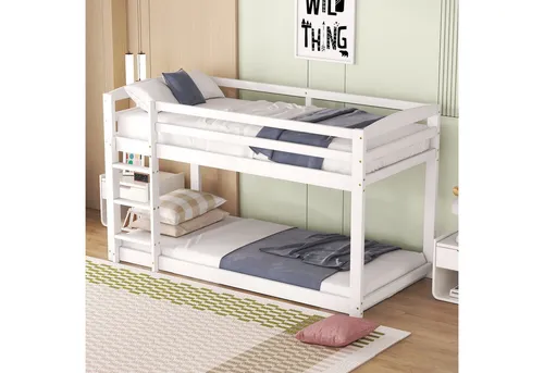 Modfu Etagenbett 90x200 cm in Weiß – Kinder- & Jugendzimmermöbel