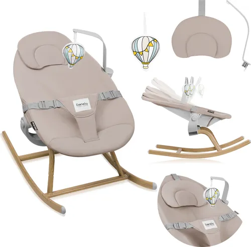 LIONELO DALIA ROCKER Babywippe - Babywippe bis 9 kg mit verstellbarer Rückenlehne, 3-Punkt-Gurt für Sicherheit und leichtem Design (3,2 kg) – ideal für Komfort und Spaß beim Spielen!