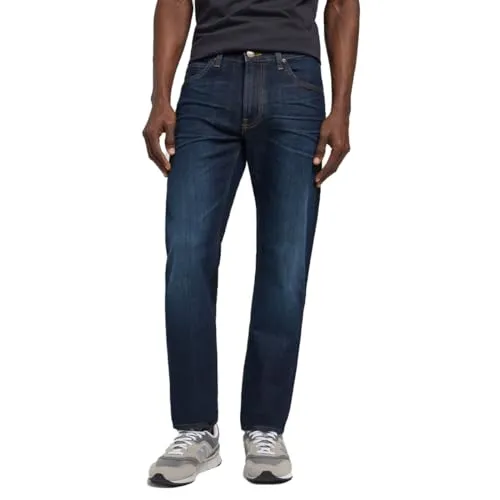 Lee Daren Zip Fly Jeans 34/30 für Männer - Zeitlose Herrenjeans mit geradem Bein und niedriger Taille. Hergestellt aus 71% regenerativer Baumwolle für hohen Tragekomfort und perfekte Passform.