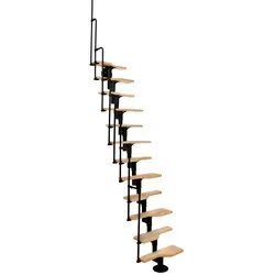 Minka Mittelholmtreppe Twister Buche Schwarz in schwarz von Minka
