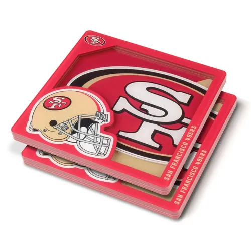 San Francisco 49ers NFL Untersetzer YouTheFan 3D Logo 2er-Set Coaster Fanshop