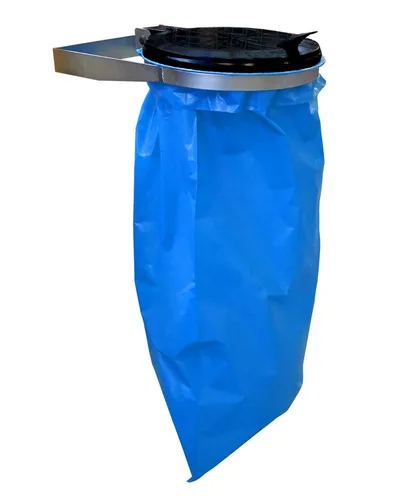 Quick Star Müllsackständer 120 Liter - Wandhalter für Abfallsäcke - Müllsackständer aus verzinktem Metall, ideal für 120L Abfallsäcke. Mit festem Klemmring für sicheren Halt und vormontierter Lieferung.
