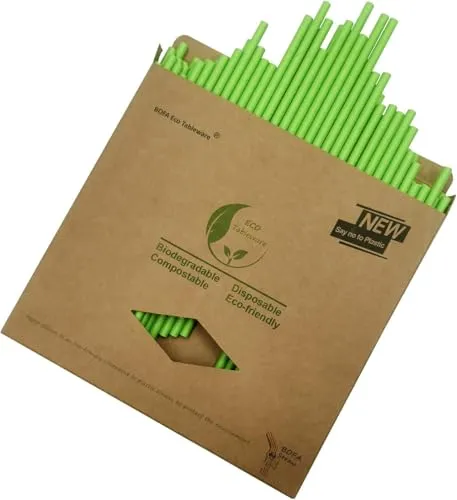 Stück Grüne Papier Trinkhalme