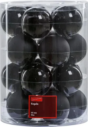 TrendLine Weihnachtskugeln aus Glas Ø 6,0 cm schwarz 20 Stück Christbaum- &