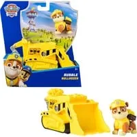 PAW PATROL - Rubble-Figur mit Bulldozer-Baufahrzeug, stabiles Basis-Fahrzeug (2025), authentisches Spielzeug zur Serie für Kinder ab 3 Jahren