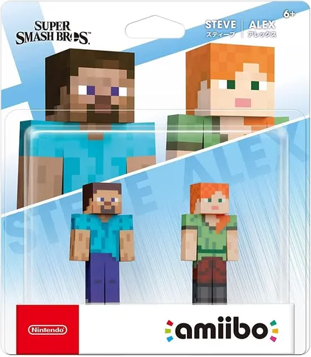 Nintendo AMIIBO: Super Smash Bros. Collection - Steve/Alex (Minecraft) - No. 89 (Double Pack) - Spiele für Nintendo Switch, hochwertige Figurensammlung für erweiterte Gameplay-Möglichkeiten und individuelle Anpassungen