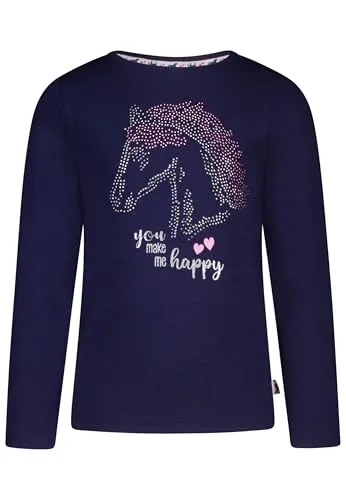 Langarmshirt mit Strasssteinchen Pferde Motiv für Mädchen von SALT AND PEPPER