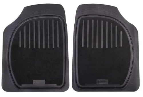 Michelin Fußmattensatz 009074 Autofußmatten - Universelle Gummi-Fußmatten in schwarz, ideal für den vorne Einbau, sorgen für optimalen Schutz und einfachen Reinigung im Auto.