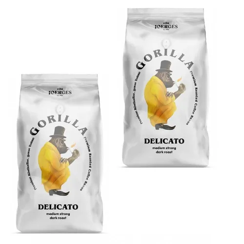 Gorilla Espresso Delicato 1kg - Ganze Kaffeebohnen für vollen Genuss - Entdecken Sie die ausgewogenen Aromen der Gorilla Espresso Delicato Kaffeebohnen. Ideal für Espresso-Liebhaber, die auf Qualität und Geschmack Wert legen.