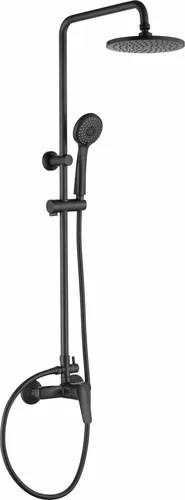 Duschset Überkopfbrause mit Brausearmatur – Regendusche Schwarz - Duschpaneele mit quadratischem 20 cm Duschkopf, edlem schwarzen Finish und hochwertigem Messingmaterial für ein luxuriöses Duscherlebnis.