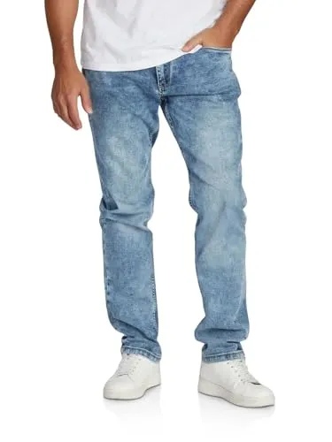 Riverso RIVChris Herren Jeanshose - Stretch Straight Fit in Light Blue Denim - Trendige Herren Jeans im Straight Fit mit perfekter Passform. Der Stretch-Denim bietet hohen Tragekomfort und ist ideal für Arbeit und Freizeit. Pflegeleicht und in verschiedenen Größen erhältlich.