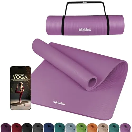 ALPIDEX Yogamatte Extra Dick 1,5 cm Gymnastikmatte 3 Größen E-Book rutschfest Phthalatfrei Fitness Matte Turnen Pilates Sport Physio HIIT Yoga Trainingsmatte Isomatte, Pink, 190 x 60 x 1.5 cm